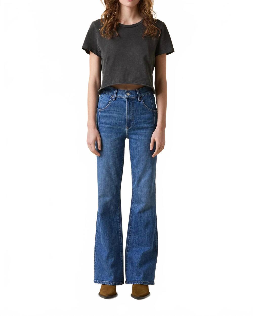 NEW LE JEAN farrah flare jeans in bohemian blue